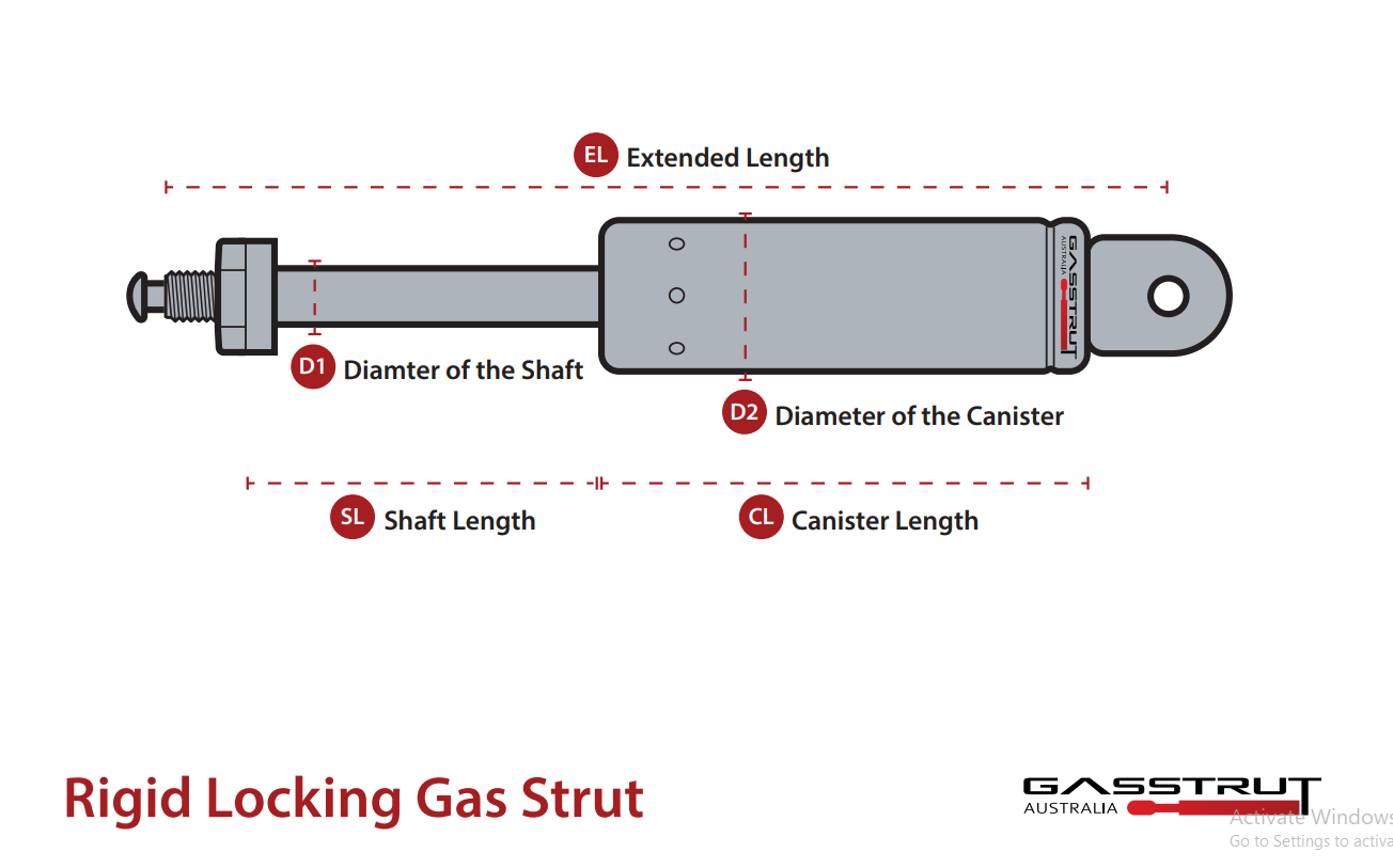 Rigid Locking Gas Stut