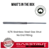 Stainless Steel 195mm Extended Length, 6/15 Diameter – No End Fittings
