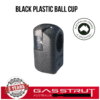 Black Plastic Ball Cup, 8mm Diameter, 18mm Length, M6 Thread -