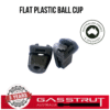 Flat Plastic Ball Cup 10mm Diameter, 18mm Length, M6 Thread -