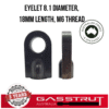 Eyelet 8.1 diameter, 18mm length, M6 thread -