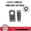 Eyelet 8.1 diameter, 18mm length, M6 thread -