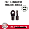 Eyelet 10.1mm Diameter, 28mm Length, M8 Thread -