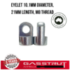 Eyelet 10.1mm Diameter, 21mm Length, M8 Thread -