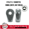 Eyelet 6.1 diameter, 18mm length, M6 thread -