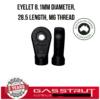 Eyelet 8.1mm Diameter, 28.5 Length, M6 Thread -