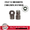 Eyelet 10.1mm Diameter, 21mm length, M10 thread -