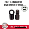 Eyelet 10.1mm Diameter, 21mm Length, M10 Thread -