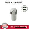 Grey Plastic Ball Cup, 10mm Diameter, 18mm Length, M6 Thread -