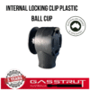 Internal Locking Clip Plastic Ball Cup, 10mm Ball Cup, 18mm Length, M6 Thread -