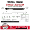 Stabilus 1752VI-0275N Replacement Gas Strut -